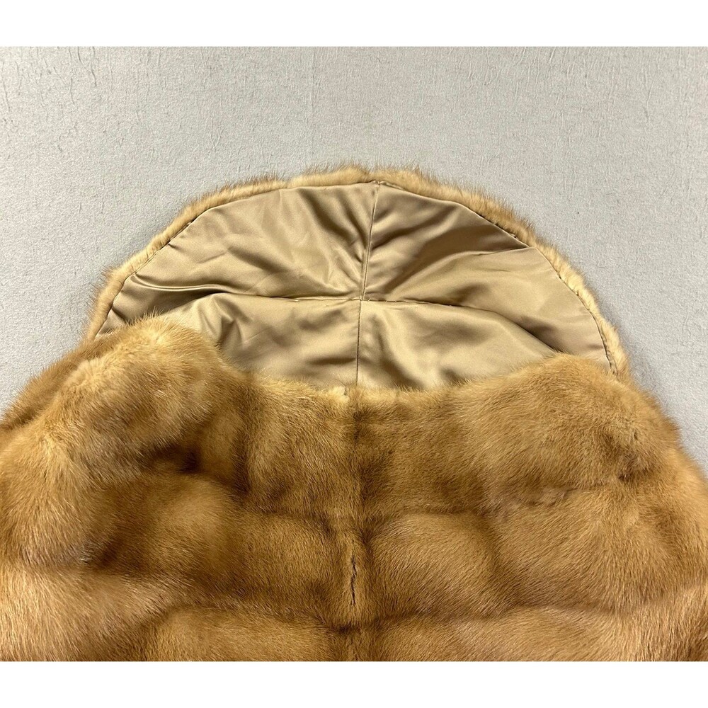 Vintage Mink Fur Wrap Cape Soft Shawl Collar Golden Wrap - Picture 6 of 10